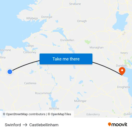 Swinford to Castlebellinham map