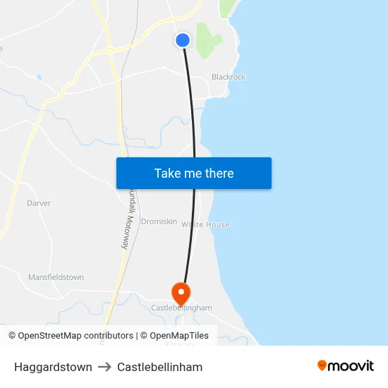 Haggardstown to Castlebellinham map