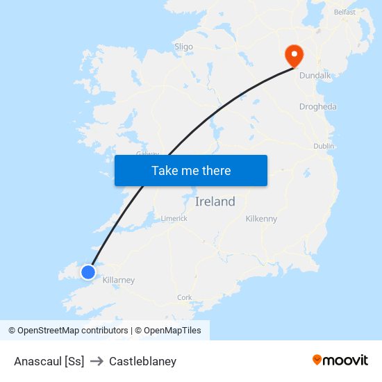 Anascaul [Ss] to Castleblaney map