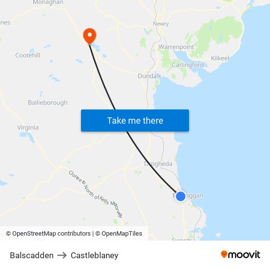 Balscadden to Castleblaney map