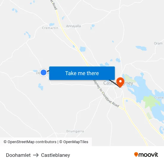 Doohamlet to Castleblaney map
