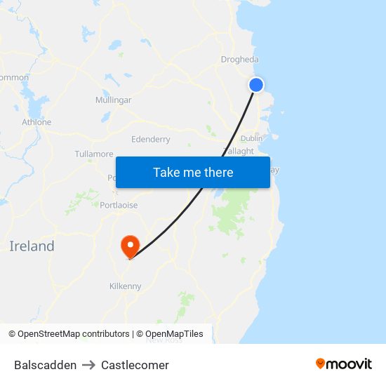 Balscadden to Castlecomer map