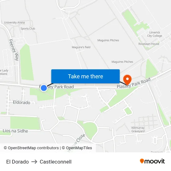 El Dorado to Castleconnell map