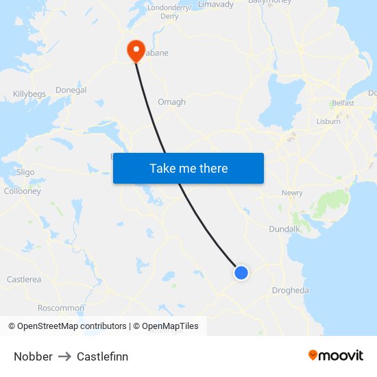 Nobber to Castlefinn map
