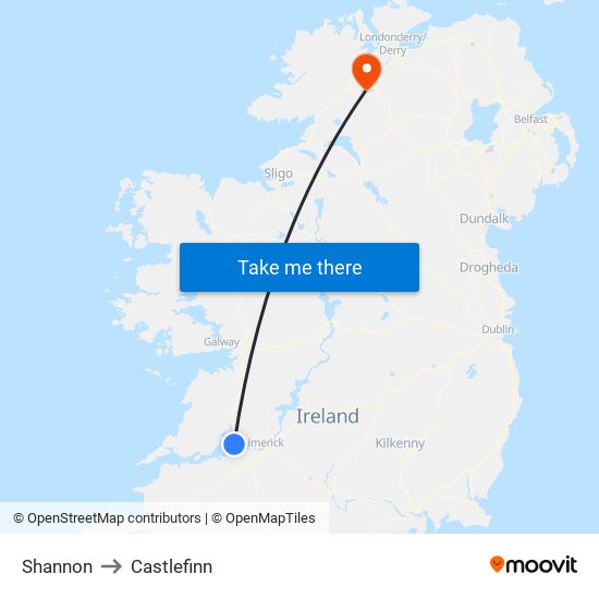 Shannon to Castlefinn map