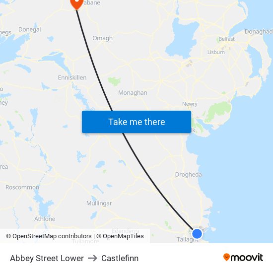 Abbey Street Lower to Castlefinn map