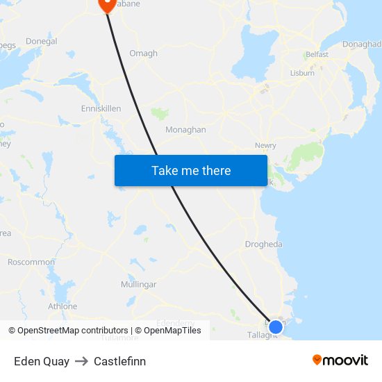 Eden Quay to Castlefinn map