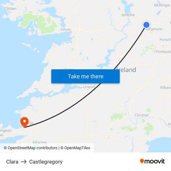 Clara to Castlegregory map