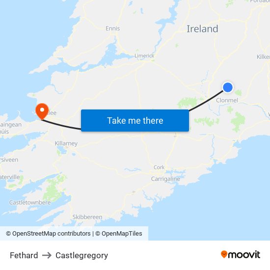 Fethard to Castlegregory map