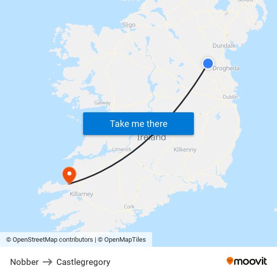 Nobber to Castlegregory map