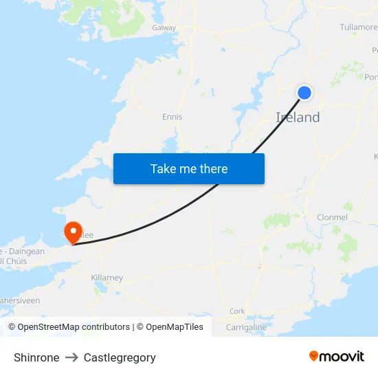 Shinrone to Castlegregory map