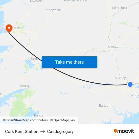 Cork Kent Station to Castlegregory map