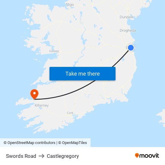 Swords Road to Castlegregory map