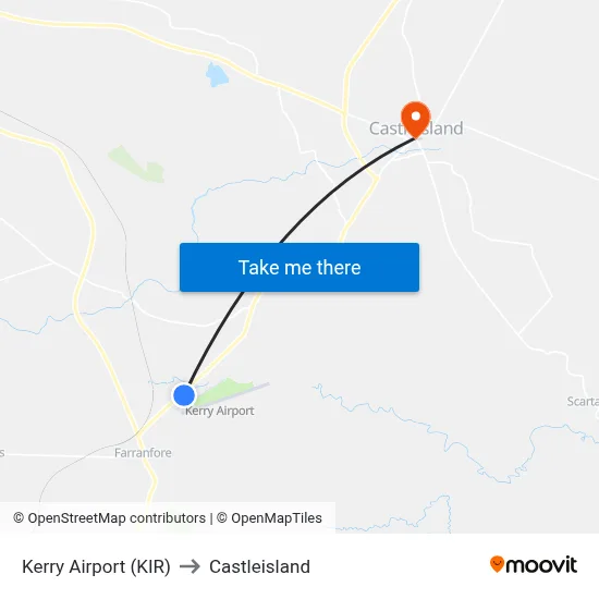 Kerry Airport (KIR) to Castleisland map