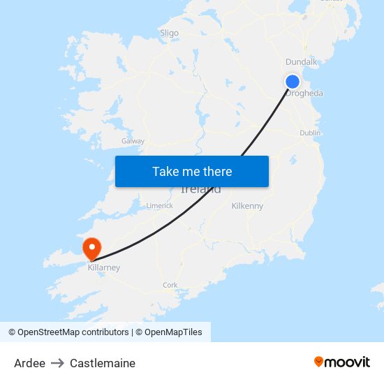 Ardee to Castlemaine map