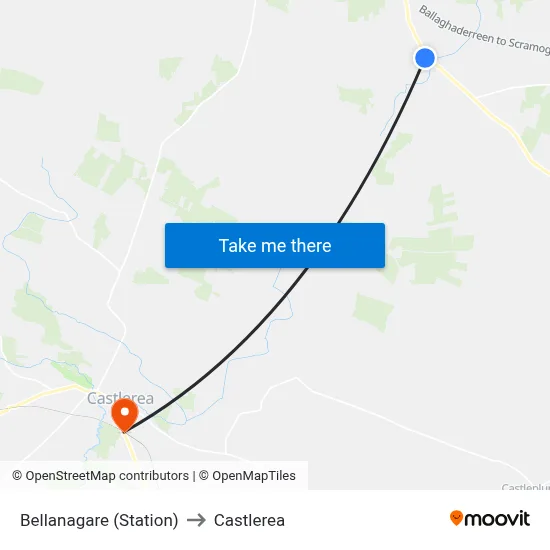 Bellanagare (Station) to Castlerea map
