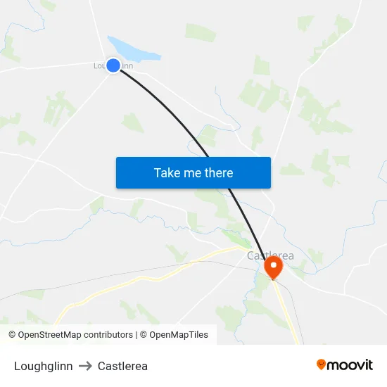 Loughglinn to Castlerea map