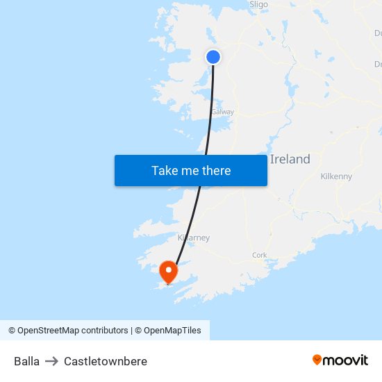 Balla to Castletownbere map