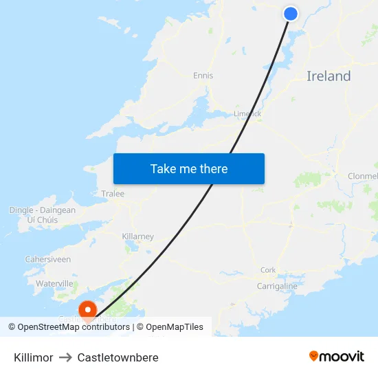 Killimor to Castletownbere map