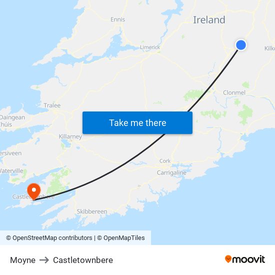 Moyne to Castletownbere map