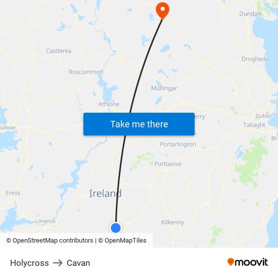 Holycross to Cavan map