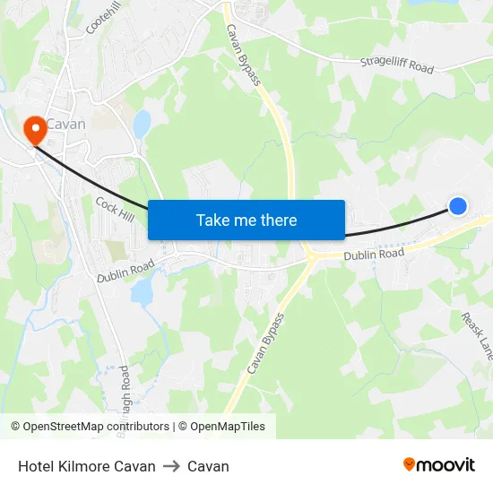 Hotel Kilmore Cavan to Cavan map