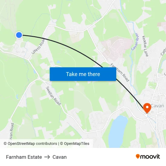 Farnham Estate to Cavan map