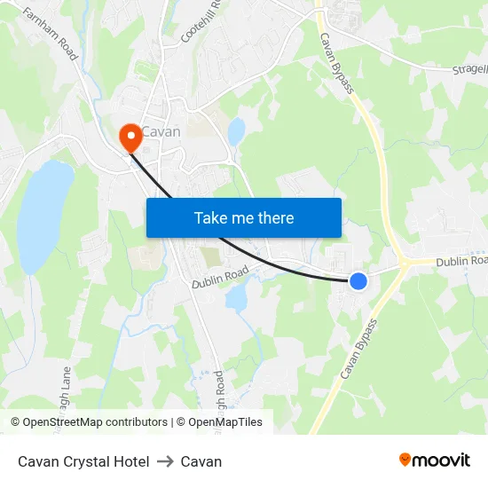 Cavan Crystal Hotel to Cavan map