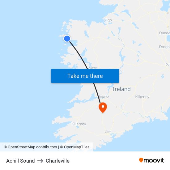 Achill Sound to Charleville map