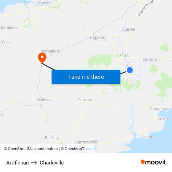 Ardfinnan to Charleville map