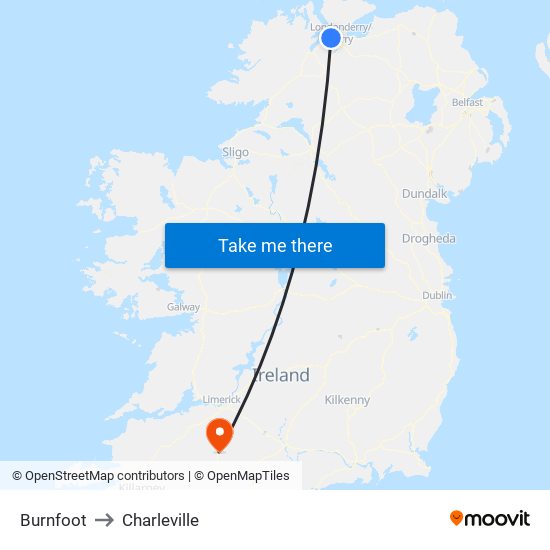 Burnfoot to Charleville map