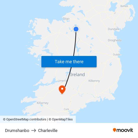 Drumshanbo to Charleville map