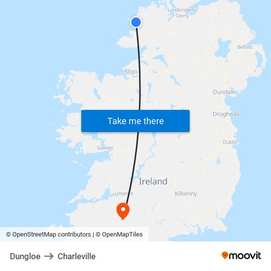 Dungloe to Charleville map