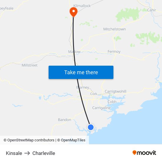 Kinsale to Charleville map