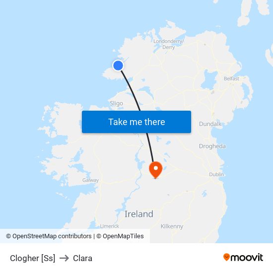 Clogher [Ss] to Clara map