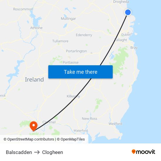 Balscadden to Clogheen map