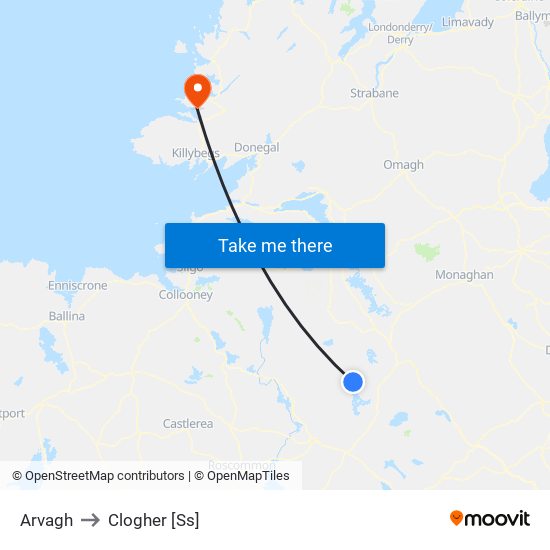 Arvagh to Clogher [Ss] map