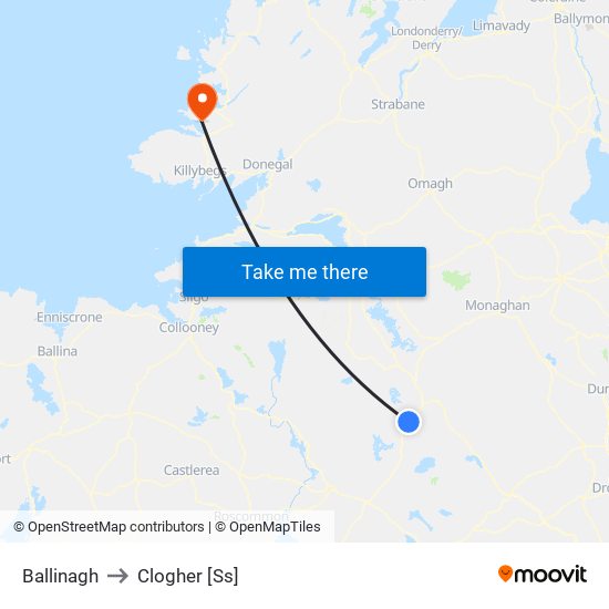 Ballinagh to Clogher [Ss] map