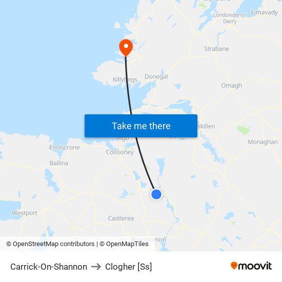 Carrick-On-Shannon to Clogher [Ss] map