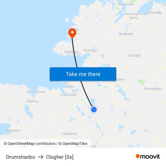 Drumshanbo to Clogher [Ss] map