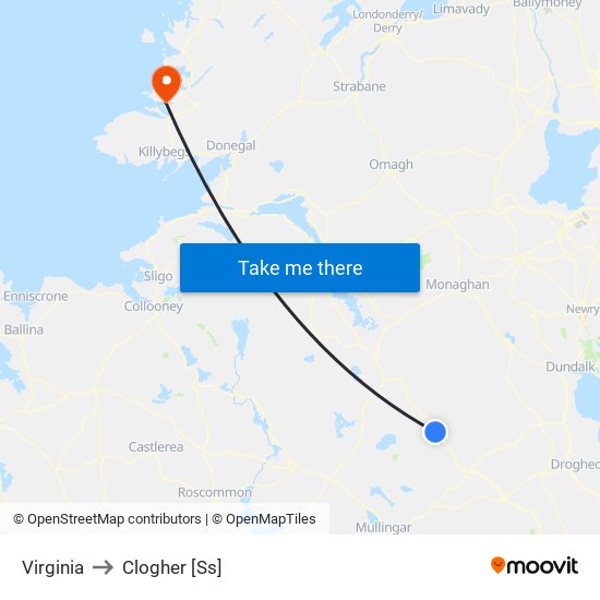 Virginia to Clogher [Ss] map