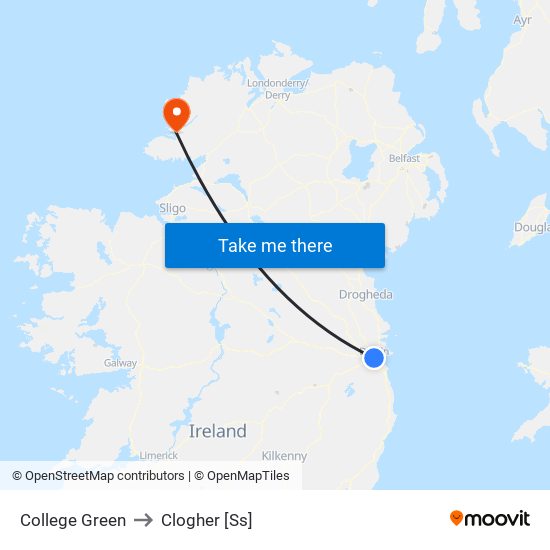 College Green to Clogher [Ss] map