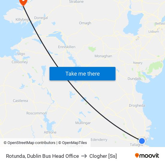 Rotunda, Dublin Bus Head Office to Clogher [Ss] map