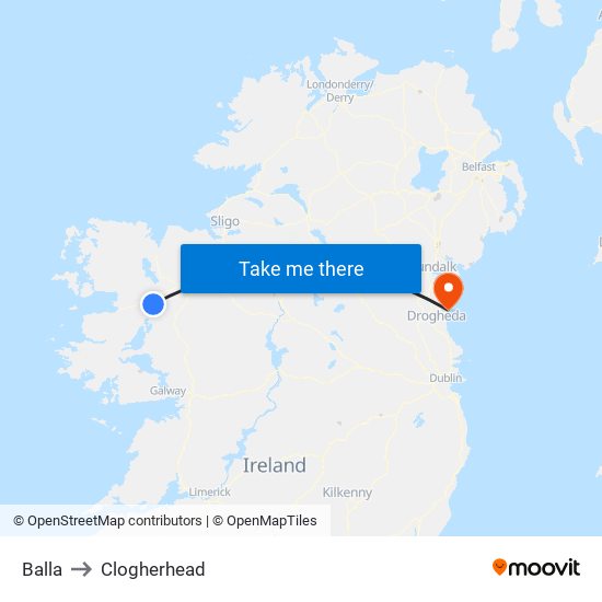 Balla to Clogherhead map