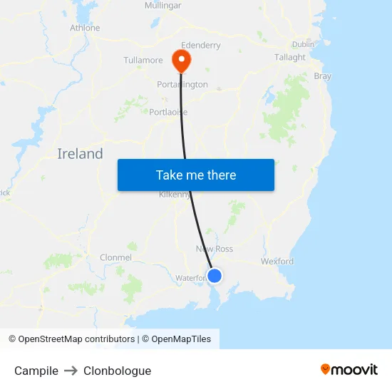 Campile to Clonbologue map
