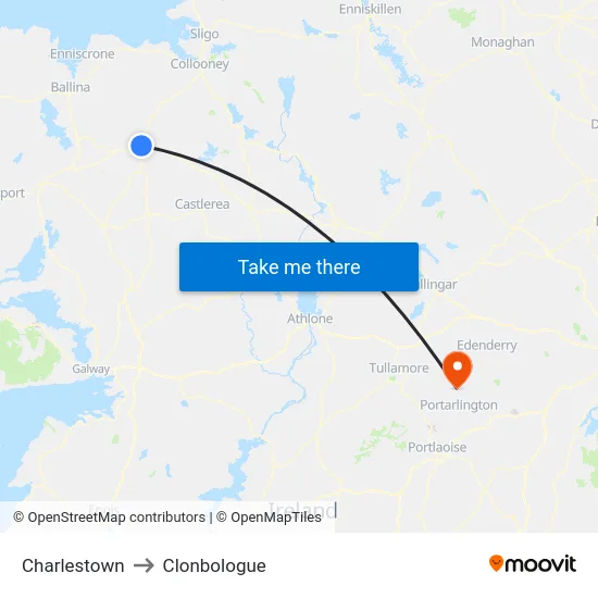 Charlestown to Clonbologue map