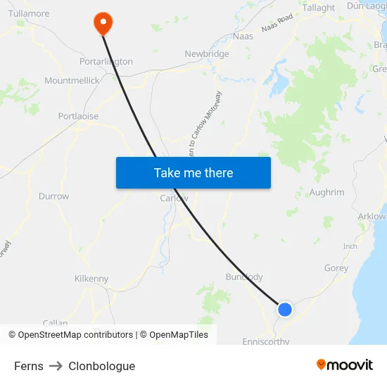 Ferns to Clonbologue map