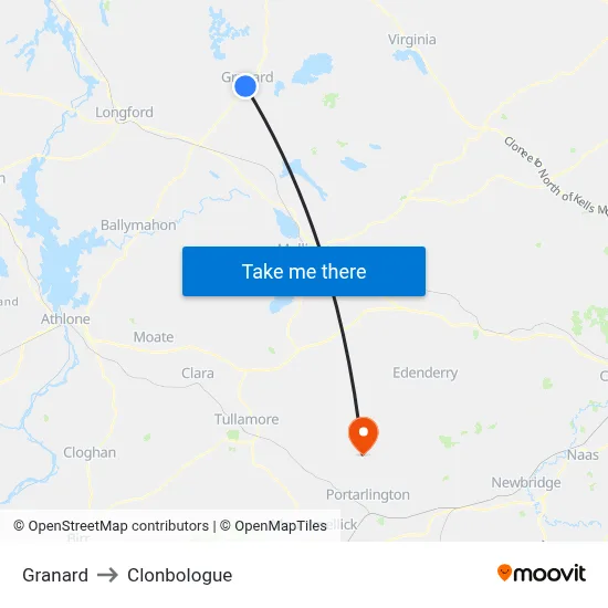 Granard to Clonbologue map