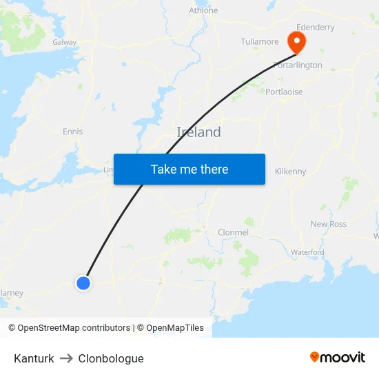 Kanturk to Clonbologue map