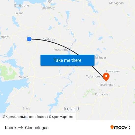 Knock to Clonbologue map
